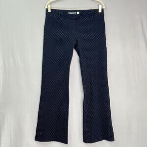 BETABRAND Dress Pants Yoga Pull On Micro Polka Dot Black Sz M Textured Wide Leg